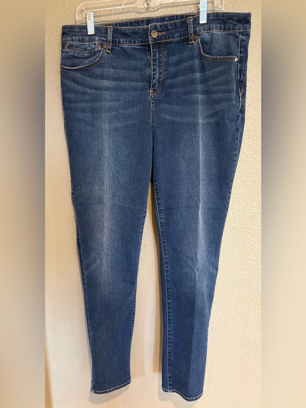 Chico's Platinum Size 2 (12-14)Dark Blue Jeggings-Stretch Denim